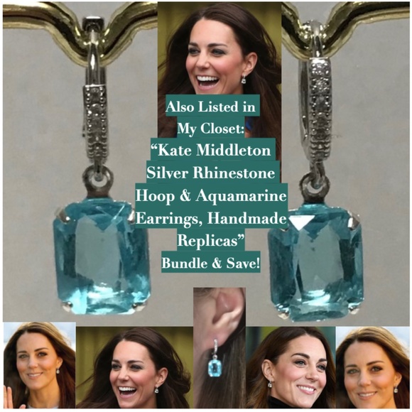 Daphne Bridgerton Cubic Zirconia Flower Stud Teardrop Handmade Replica Earrings - Picture 14 of 14